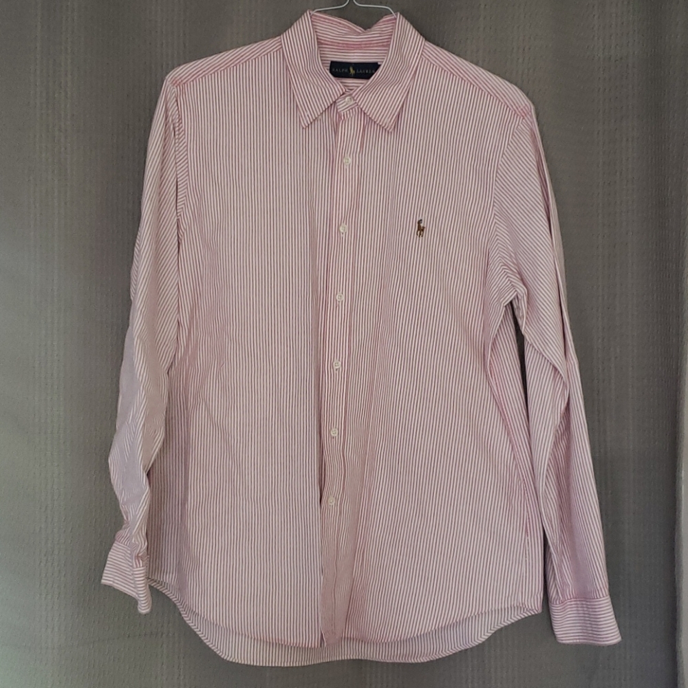 Ralph Lauren Pink Stripped Button Down - Picture 1 of 2